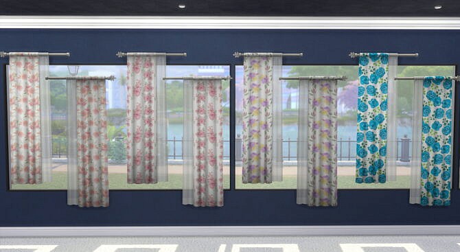 Sims 4 Snap Crackle Pop Curtains (Prints) by Wykkyd at Mod The Sims 4