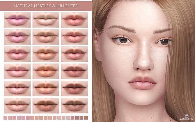 Sims 4 Natural Lipstick & Highlighter at Lutessa