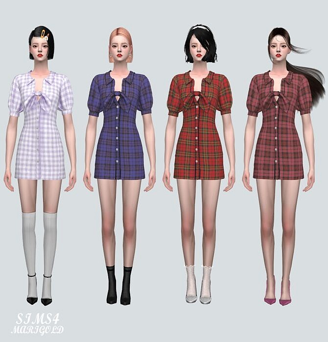 Sims 4 Ribbon D Mini Dress V3 at Marigold