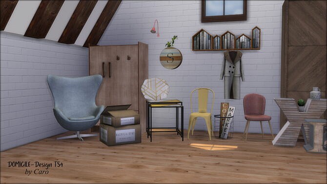 Sims 4 On my Attic set part 1 at DOMICILE Design TS4