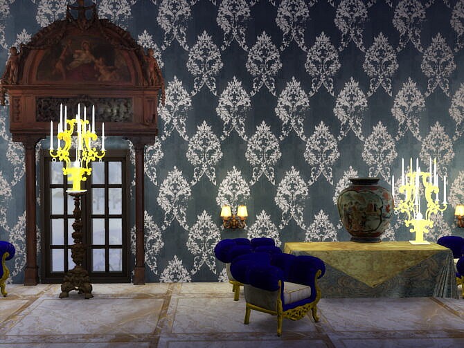 Sims 4 Rococo Palace Gilded Golden Walls & Window Frames at Anna Quinn Stories
