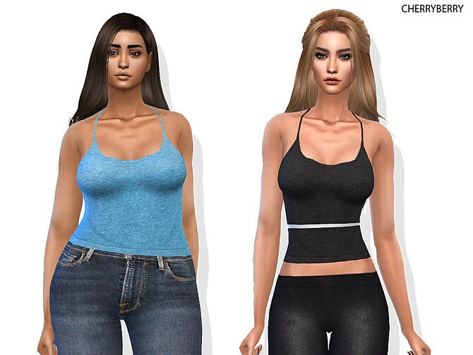 Sims 4 Classy Cotton Top by CherryBerrySim at TSR