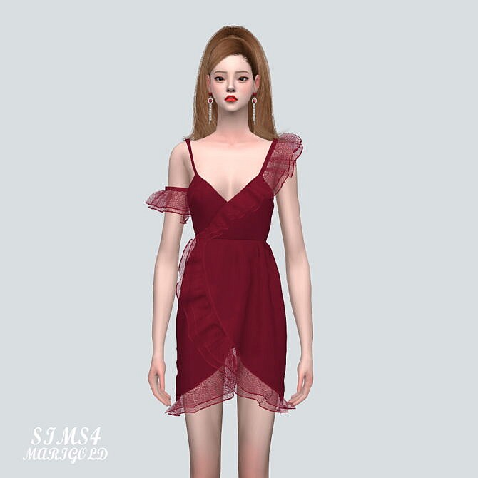 Sims 4 Ruffle Tulip Mini Dress at Marigold