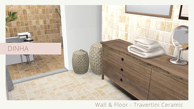 Sims 4 Travertini Ceramic Wall & Floor at Dinha Gamer