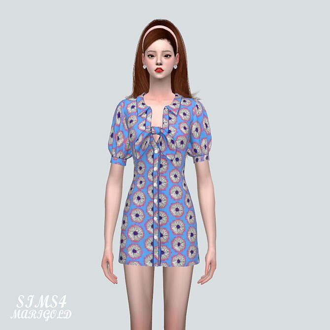 Sims 4 Ribbon D Mini Dress V2 at Marigold