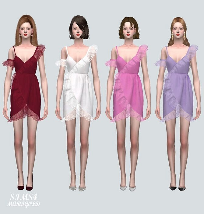 Sims 4 Ruffle Tulip Mini Dress at Marigold