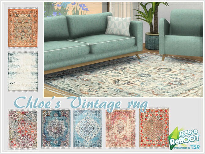 Sims 4 Retro Chloes Vintage Rug by philo at TSR