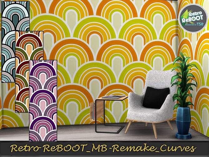 Sims 4 MB Retro Remake Curves Wallpaper by matomibotaki at TSR