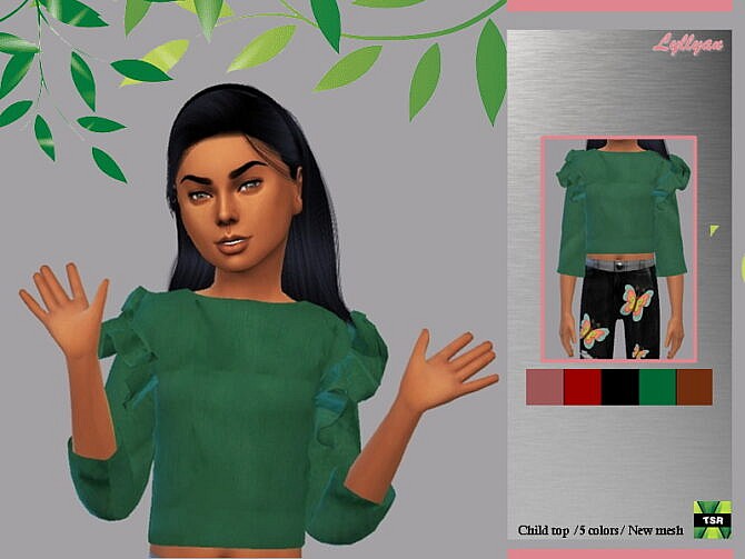 Sims 4 Child Top Eloisa by LYLLYAN at TSR