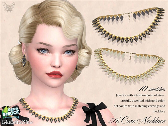 Sims 4 Retro Coro Lucite Necklace 50s by feyona at TSR