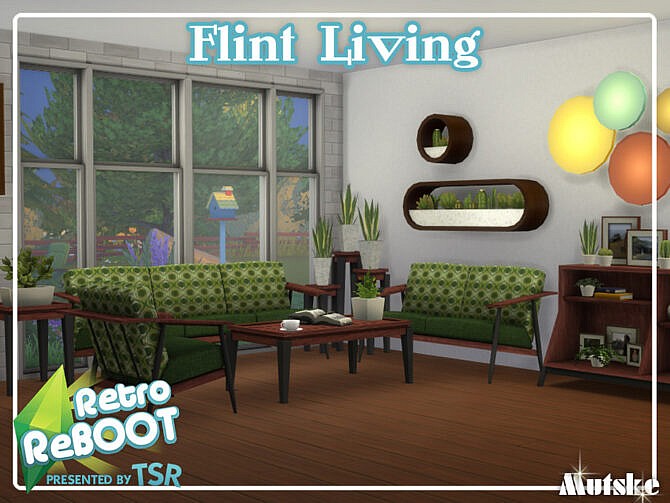 Sims 4 Retro Flint Living by mutske at TSR