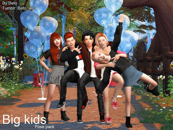 Sims 4 Big kids Pose Pack by Beto ae0 at TSR