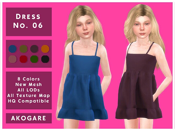 Sims 4 Dress No.06 by Akogare at TSR