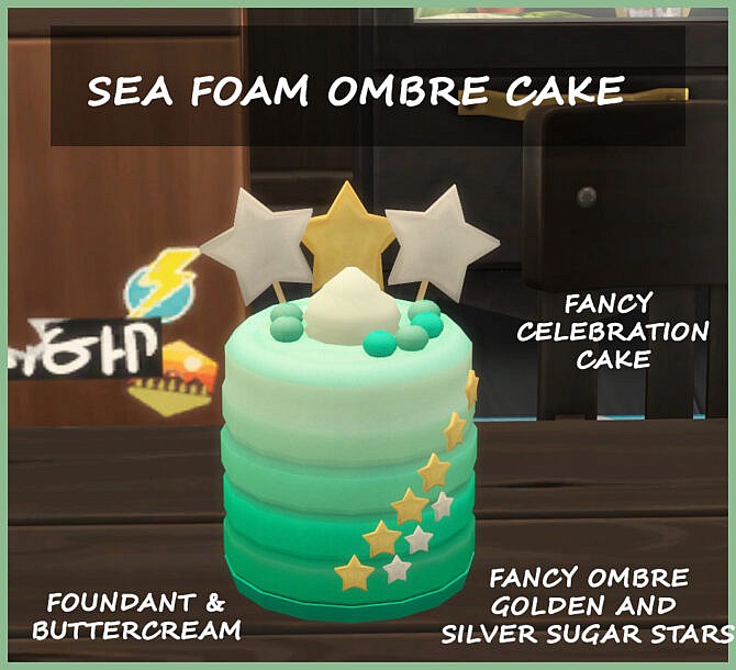 Sims 4 SEAFOAM OMBRE CAKE at Icemunmun