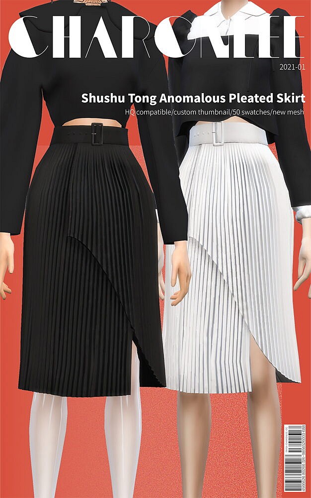 Sims 4 Shushu Tong Anomalous Pleated Skirt at Charonlee