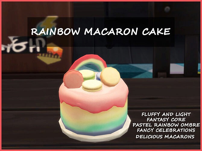 Sims 4 RAINBOW MACARON CAKE at Icemunmun