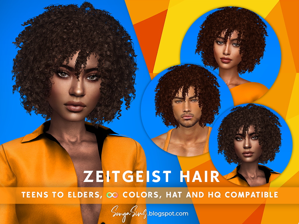 Zeitgeist Afro Hair at Sonya Sims » Sims 4 Updates