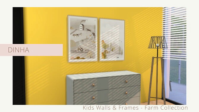 Sims 4 Kids Walls & Frames Farm Collection at Dinha Gamer