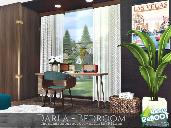 Sims 4 Retro Darla Bedroom by Rirann at TSR