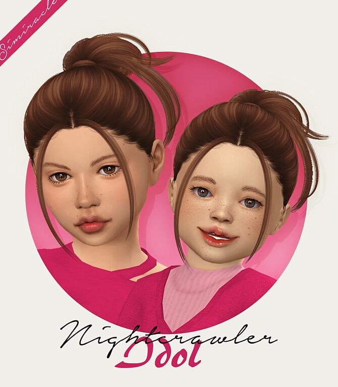 Sims 4 Nightcrawlers Idol hair for kids & toddlers at Simiracle