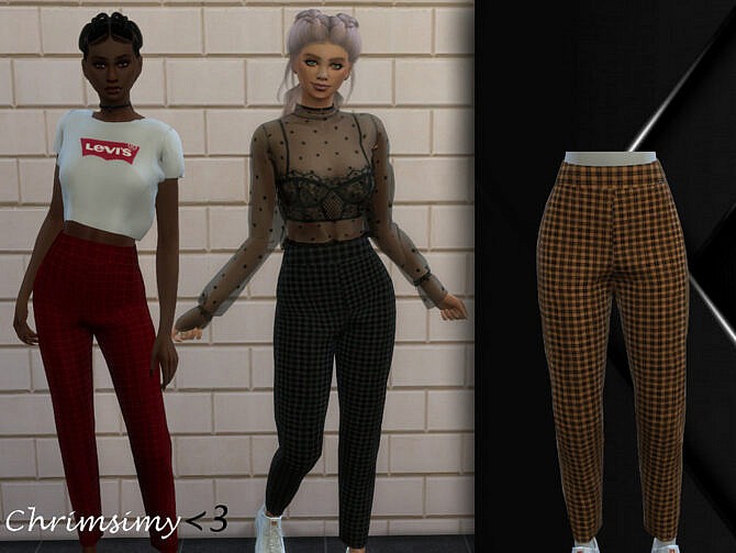 Sims 4 Plaid Pants by chrimsimy at TSR