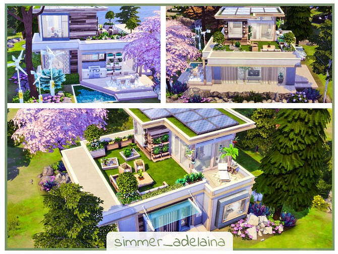 Sims 4 Small Eco House by simmer adelaina at TSR