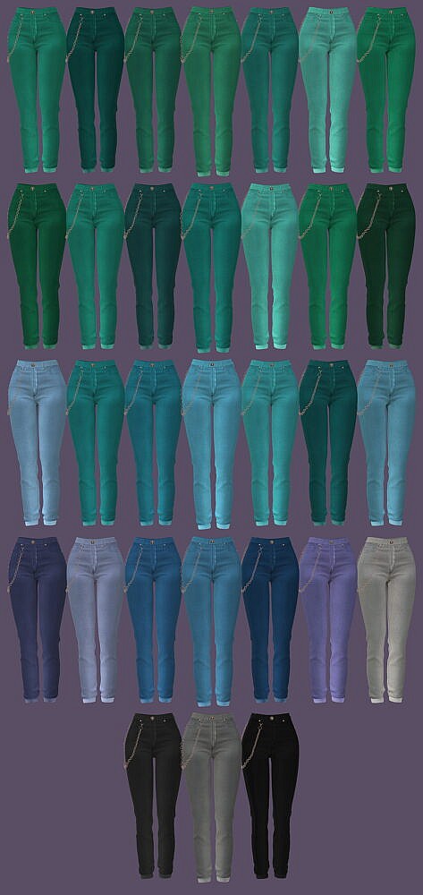 Sims 4 Monika Set: Top, Jeans + Plugs at Gisheld