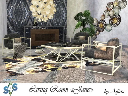 Sims 4 Jane living room at Aifirsa