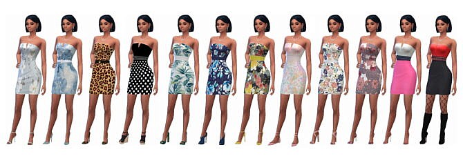 Sims 4 BG BELTED STRAPLESS DRESS at Sims4Sue