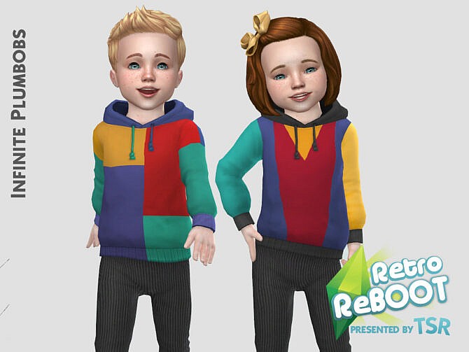Sims 4 IP Toddler Retro Colour Block Hoodie by InfinitePlumbobs at TSR