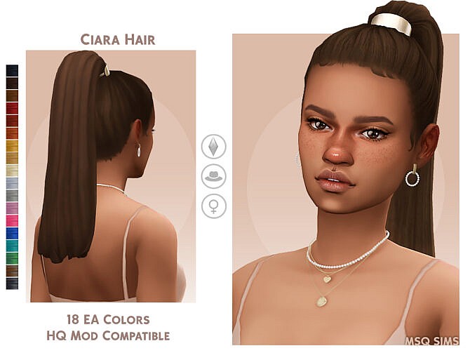 Sims 4 Ciara Hair at MSQ Sims