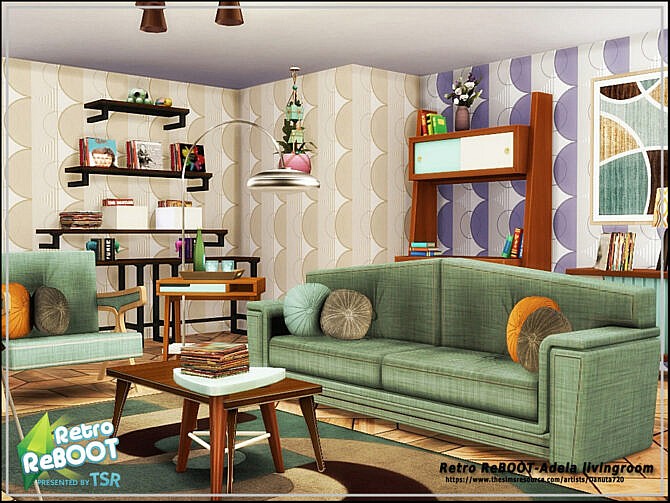 Sims 4 Retro Adela livingroom by Danuta720 at TSR