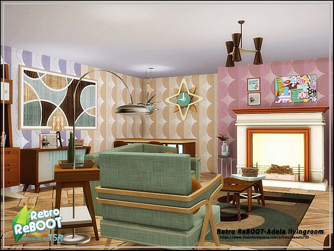 Sims 4 Retro Adela livingroom by Danuta720 at TSR