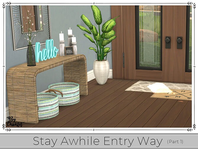 Sims 4 Stay Awhile Entry Way (Part 1) by Chicklet at TSR