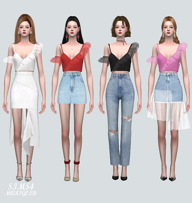 Sims 4 Ruffle Tulip Crop Top at Marigold