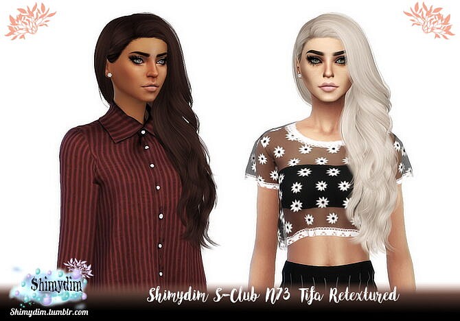 Sims 4 S Club N73 Tifa Hair Retexture at Shimydim Sims