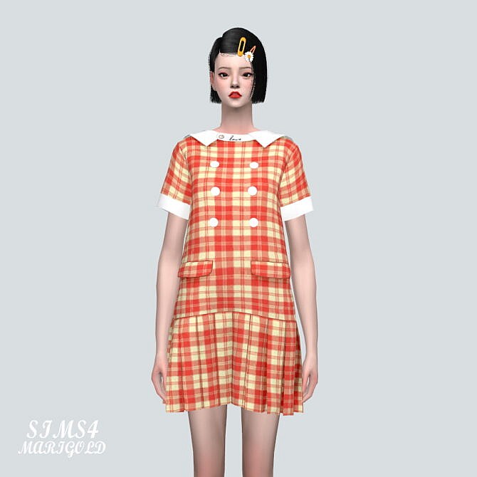 Cute Pleats Mini Dress V2 at Marigold » Sims 4 Updates