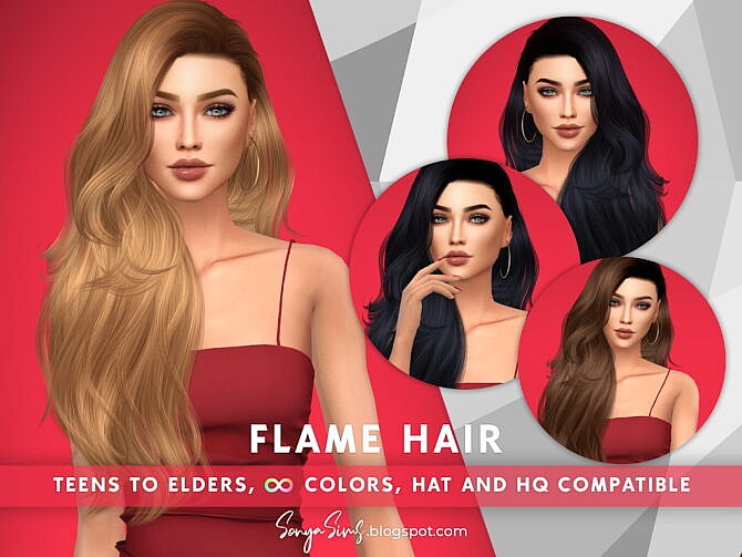 Sims 4 Flame Hair at Sonya Sims