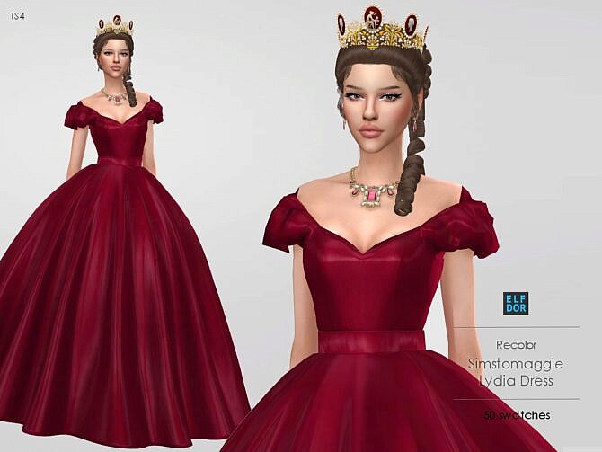 Sims 4 Simstomaggie Lydia Dress RC at Elfdor Sims