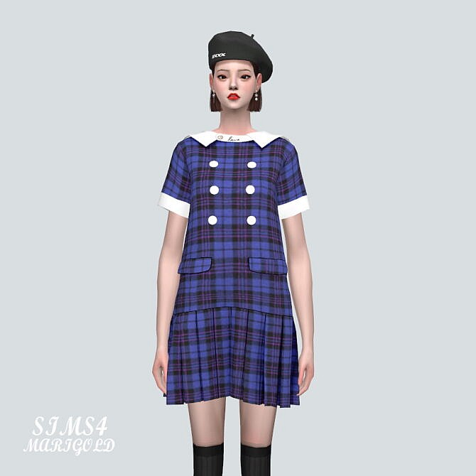 Sims 4 Cute Pleats Mini Dress V2 at Marigold