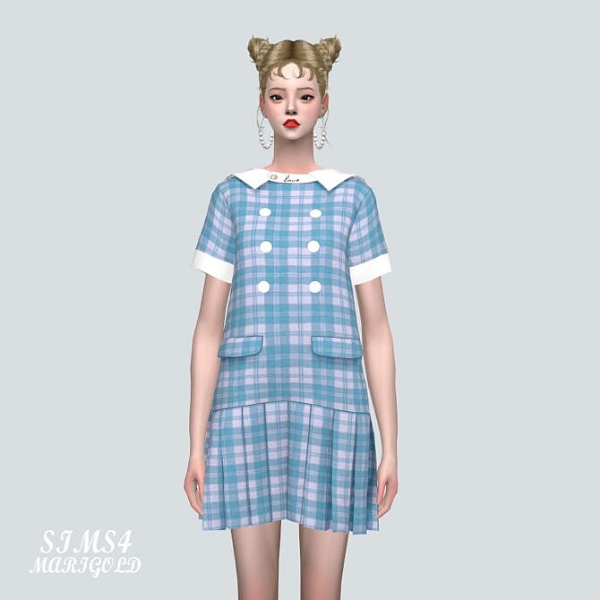 Sims 4 Cute Pleats Mini Dress V2 at Marigold