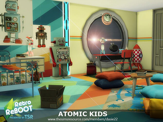 Sims 4 Retro ATOMIC KIDS ROOM by dasie2 at TSR