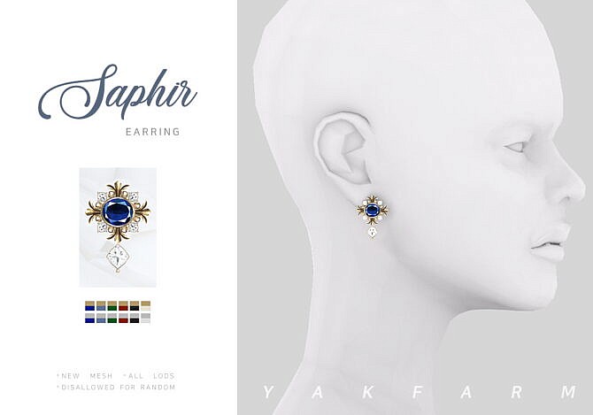 Sims 4 Sapphire Earrings at Yakfarm
