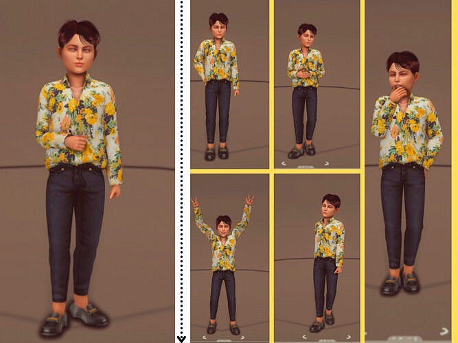 Kid Pose Pack (cas & Game Mode Set 3) By Couquett