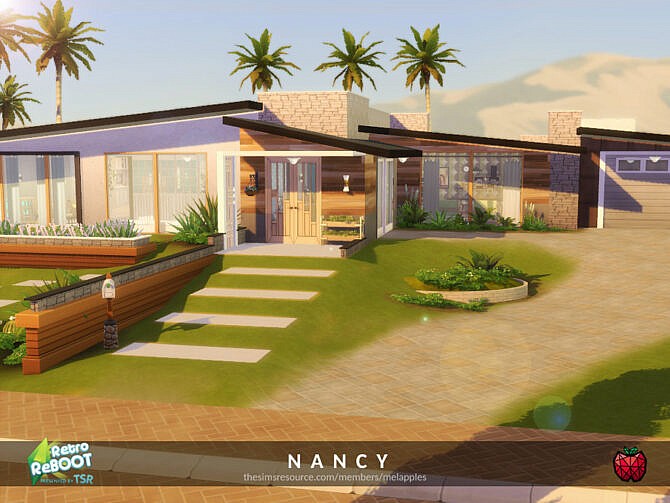 Sims 4 Retro Nancy House by melapples at TSR