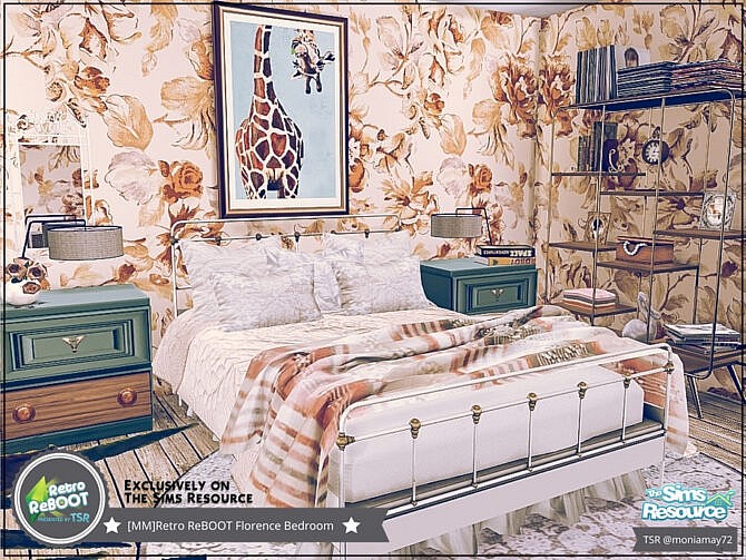 Sims 4 Retro Florence Bedroom by Moniamay72 at TSR