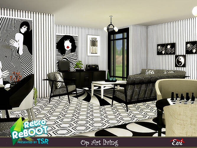 Retro Mid 60s Op Art Living By Evi