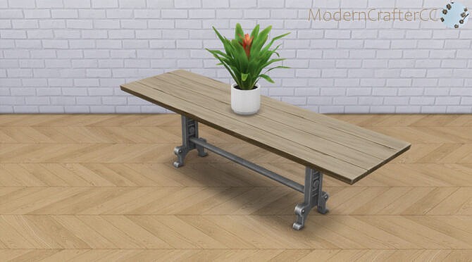 Sims 4 SLAB Farmhouse Table Recolour at Modern Crafter CC