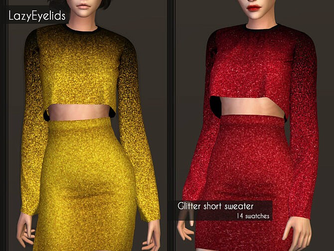 Sims 4 Glitter dress, sweater & skirt at LazyEyelids