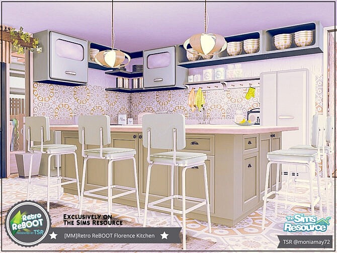 Sims 4 Retro Florence Kitchen by Moniamay72 at TSR